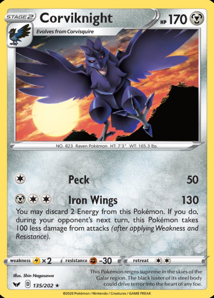 Corviknight 135/202 Price 2026 | Sword & Shield Base Set