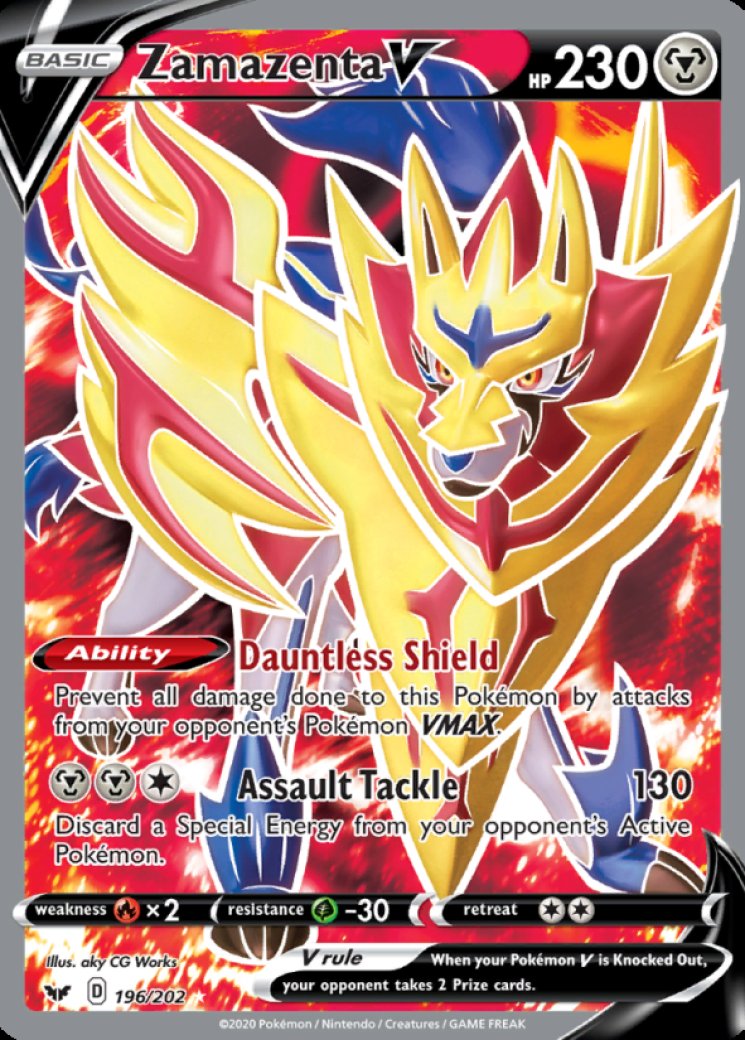 Zamazenta V (Full Art) 196/202 Price 2026 | Sword & Shield Base Set