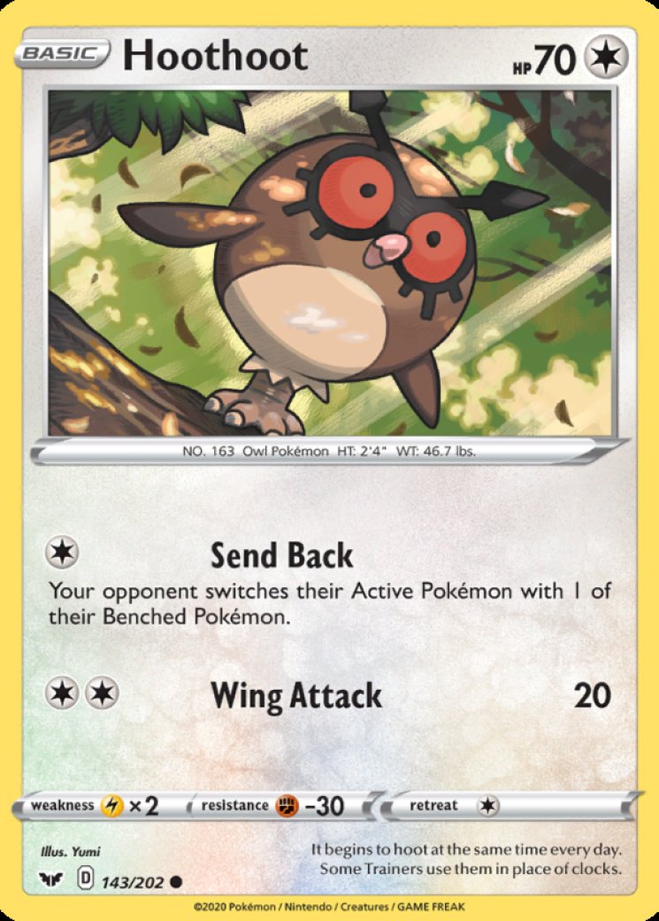 hoothoot pokemon card value - (66/123) Burning Shadows Type Hoothoot (143/202) Sword & Shield