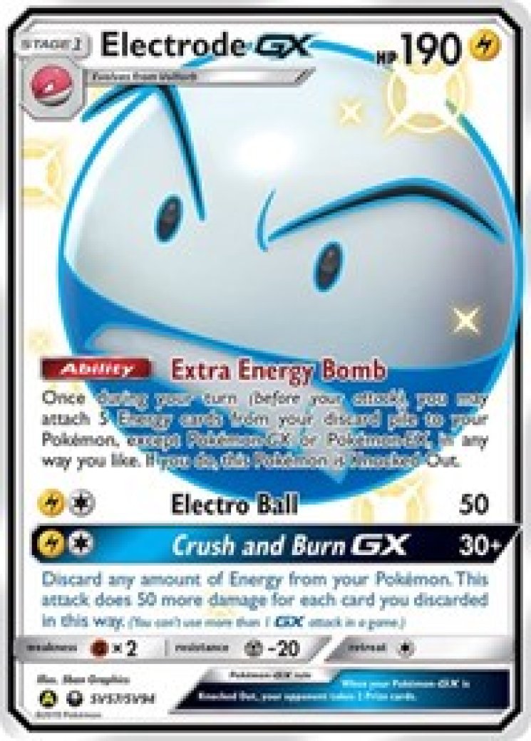 pokemon electrode card GX - 48/168 - Celestial Storm This attack does 40 more damage for each card you discarded in this way.) Electrode GX SV57 Price 2026