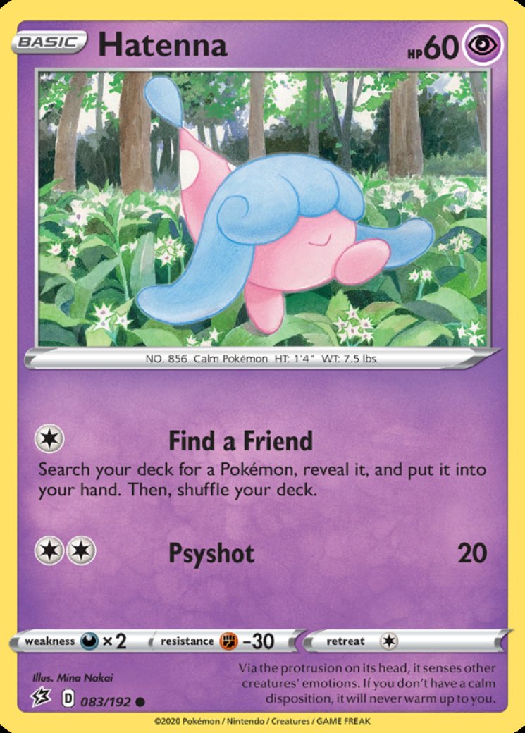 how much is a hatenna pokemon card worth 071/198 Non Holo Pokmon TCG Sword & Psychic Rarity 2021 Pokmon Black Star Promos