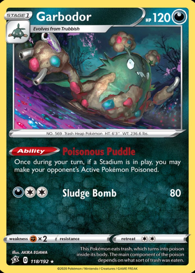 garbodor vmax pokemon card value Garbodor VMAX Rainbow Shiny Holographic UV Printed Plastic Card