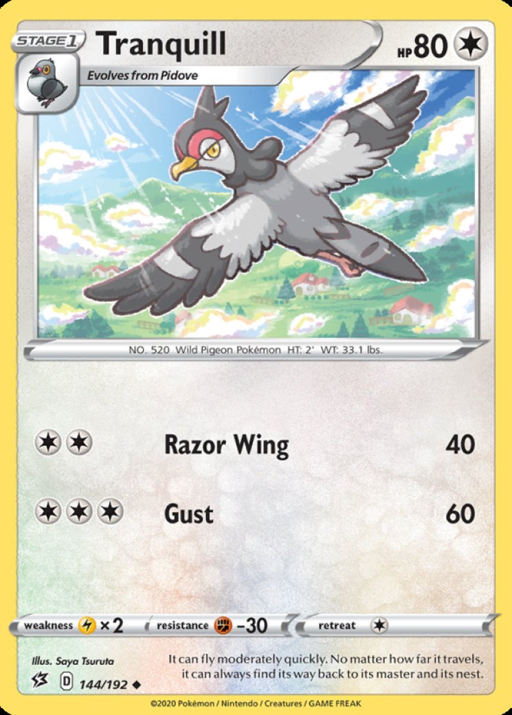 tranquill pokemon card value SV11B] 074/086CMonster Ball Reverse Holo If tails Tranquill - Emerging Powers -