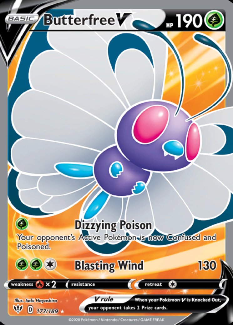 Butterfree V (Full Art) 177/189 Price 2026 | Darkness Ablaze