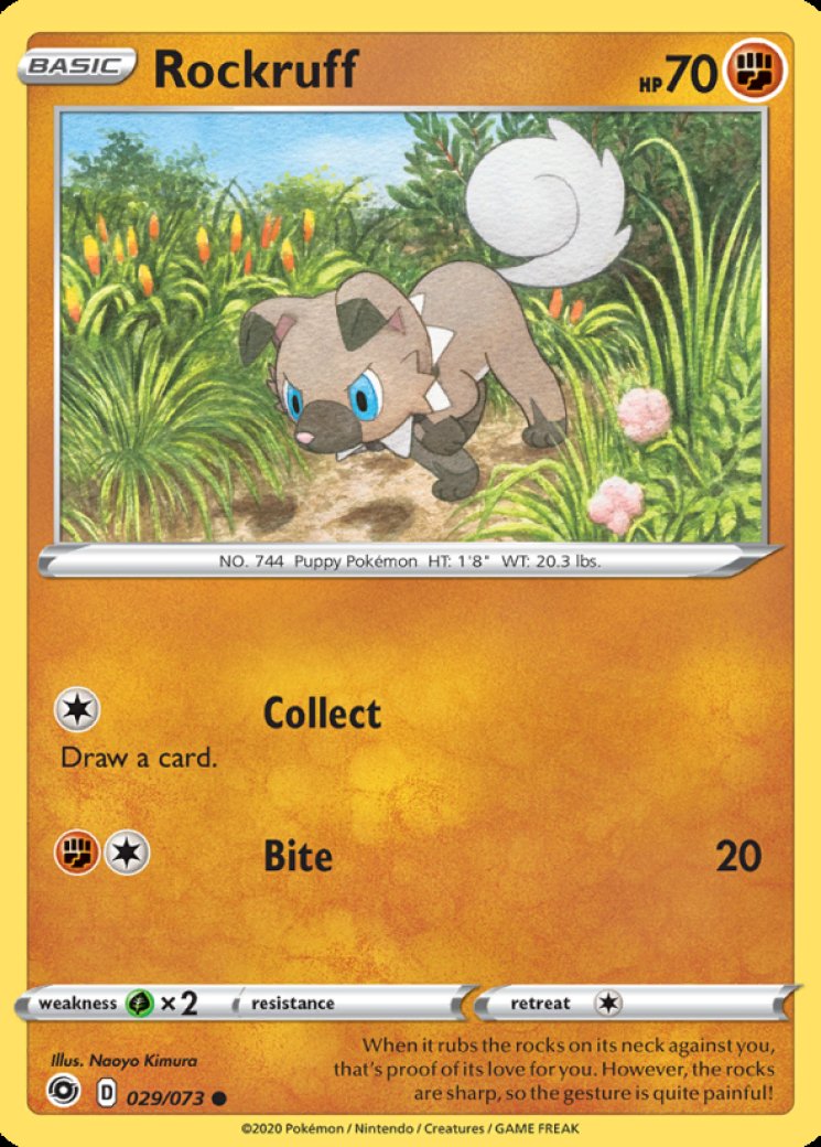 rockruff full art pokemon card Rockruff CHR - 202/184 main image 0
