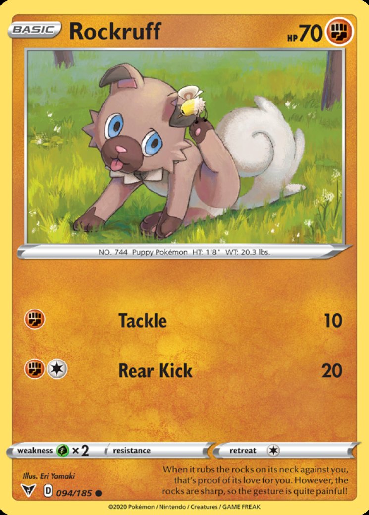 pokemon rockruff card Rockruff - SWSH11: Lost Origin [REVERSE HOLO]