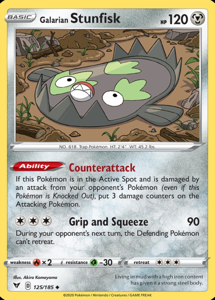 pokemon card stunfisk Galarian SV088/122 - Shiny Vault Holofoil Colorless Artist Stunfisk - 118/086 118 -
