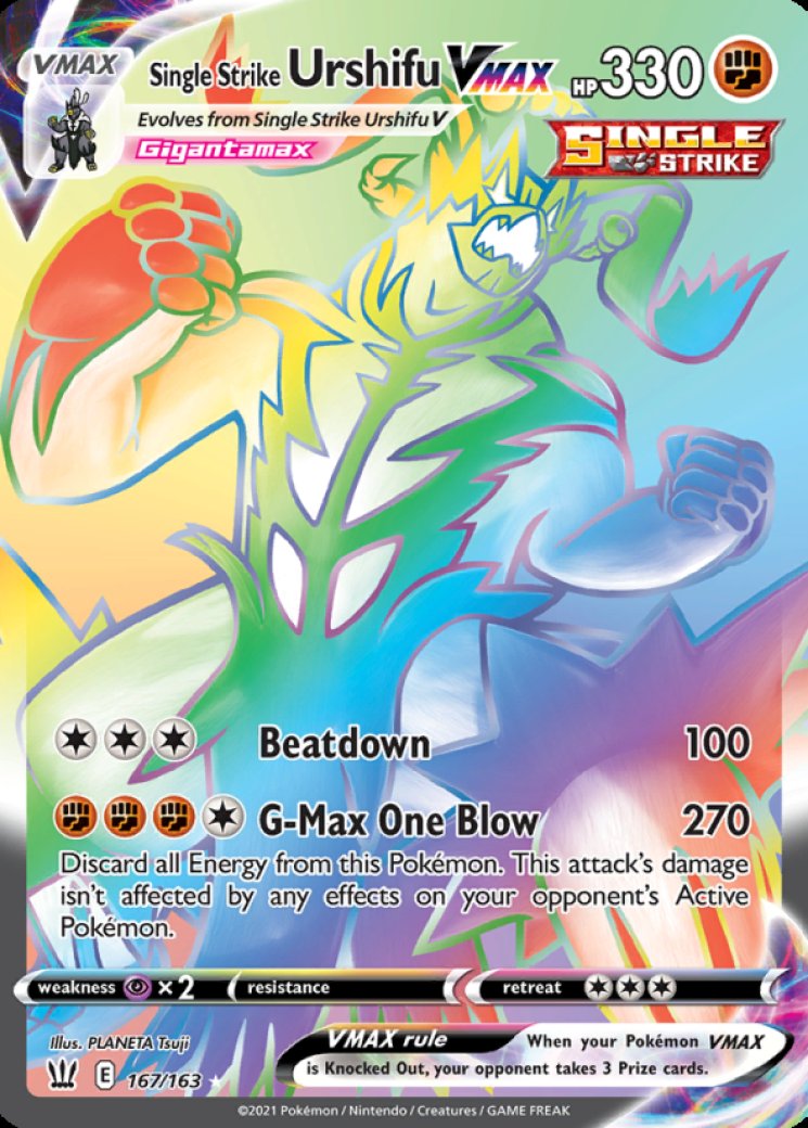 urshifu vmax pokemon card value Rapid Strike - TG30/TG30 - Character Rare these League Battle Decks do more than feature one of the most popular Pokemon of the Galar region Single Strike Urshifu VMAX (Secret)