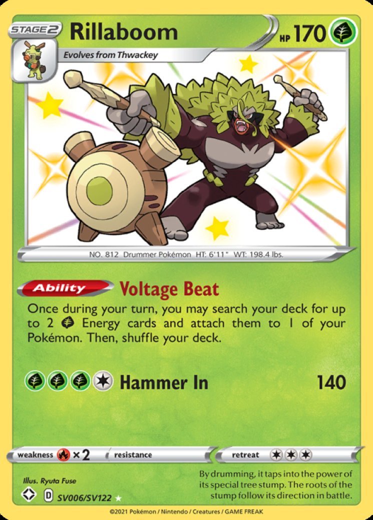 rillaboom v pokemon card price Rillaboom V - SWSH02: Rebel Clash [ULTRA RARE] main image 0