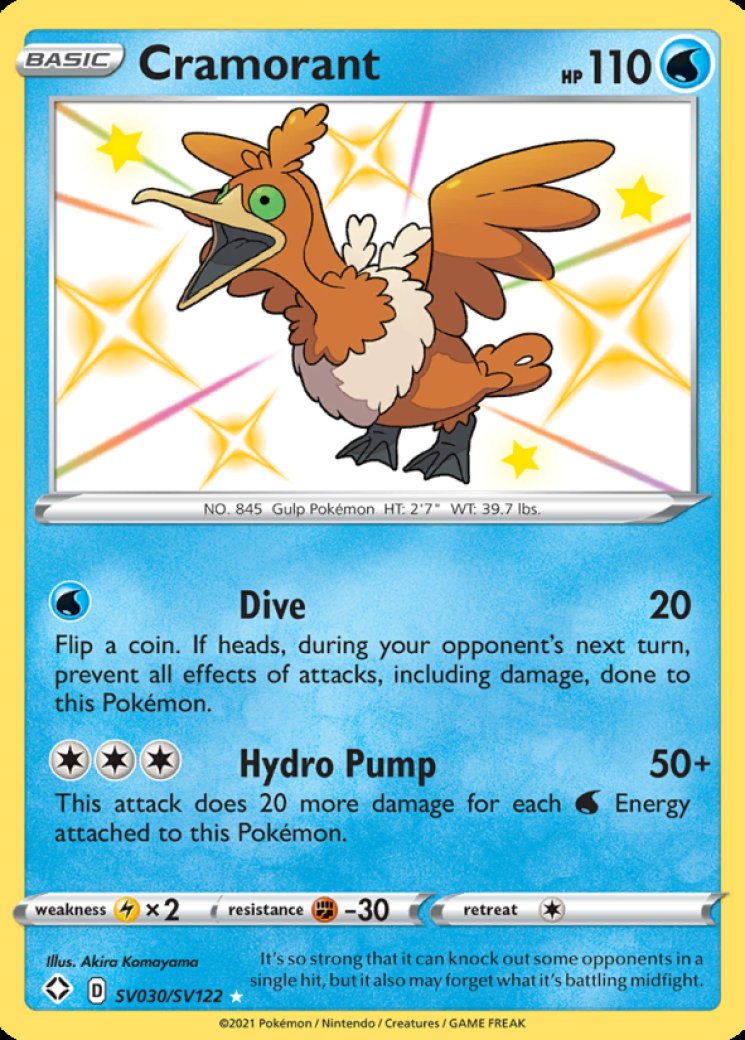 cramorant v pokemon card value Pokemon TCG - Cramorant V Promo Full Art Holo Card SWSH086 main image 1