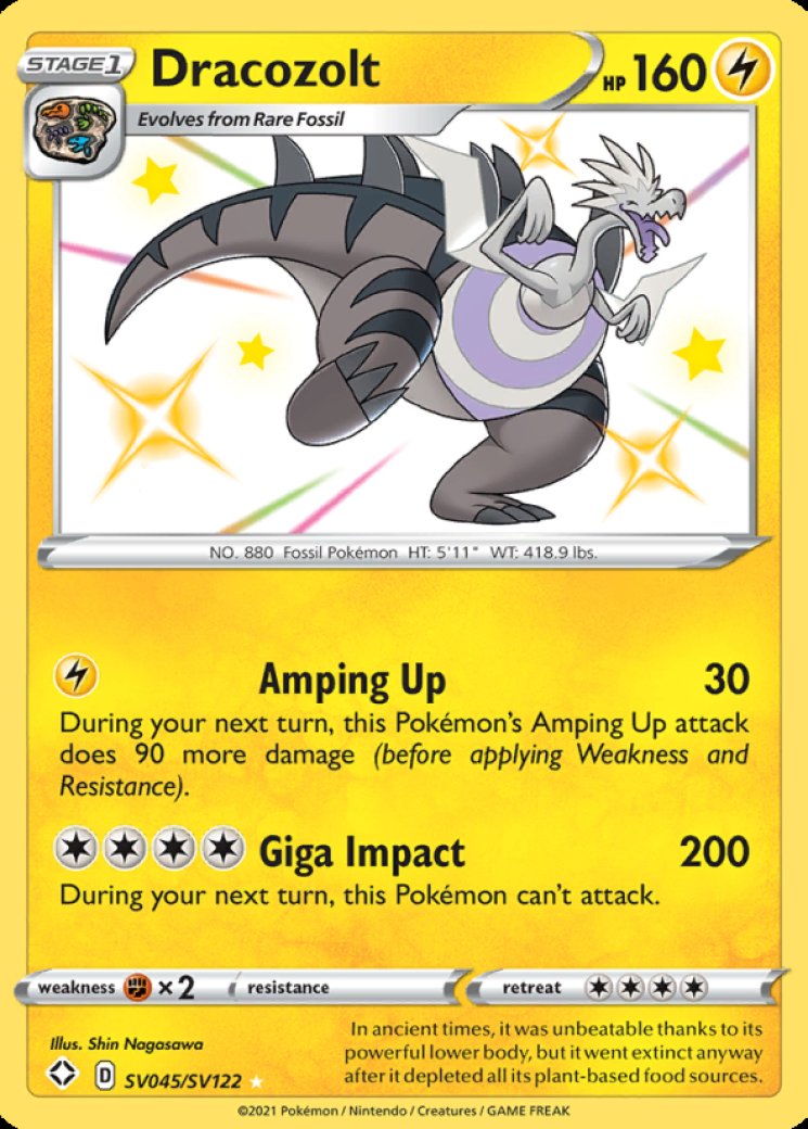 Dracozolt - Shining Fates: Shiny Vault - Pokemon Card Prices & Trends