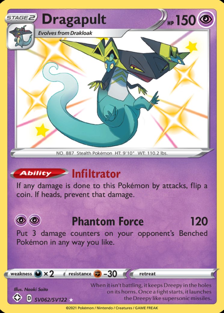 how much is a dragapult pokemon card worth 197/192 Dragapult VMAX | Full Art Rainbow Rare Card | Sword & Shield R main image 0