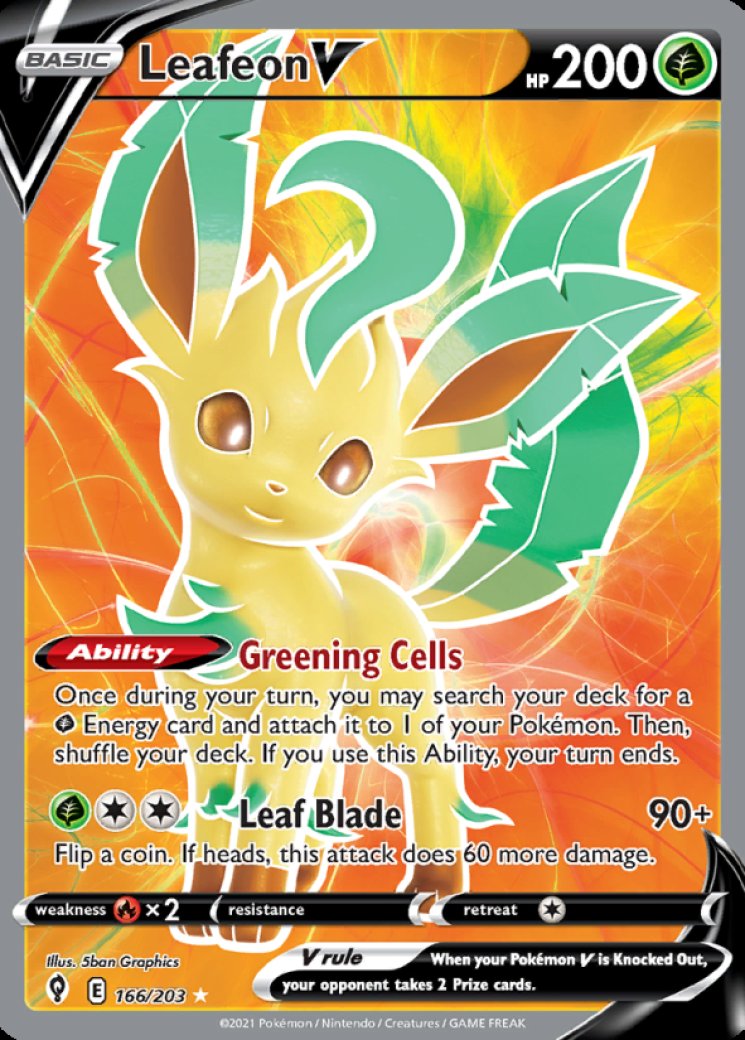 Leafeon V (Full Art) 166/203 Price 2026 | Evolving Skies