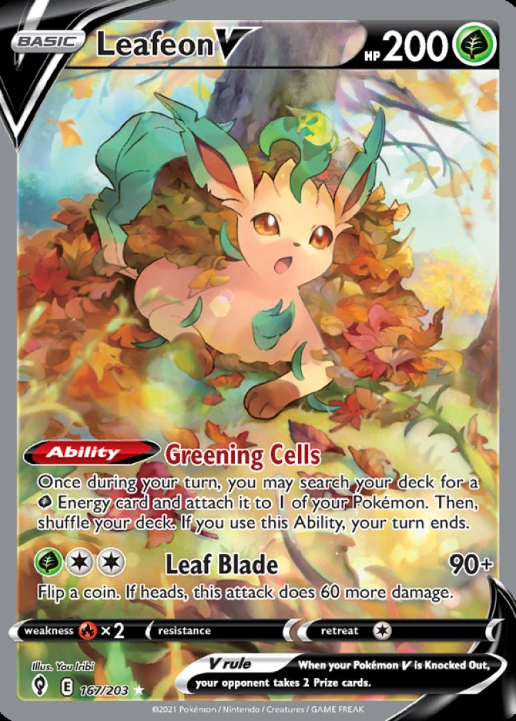 Leafeon V (Alternate Full Art) 167/203 Price 2026 | Evolving Skies