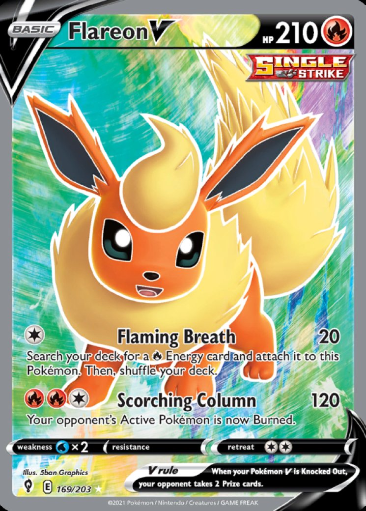 ブースターV sr Flareon V Flareon V (Full Art) 169/203 Price 2026 | Evolving Skies