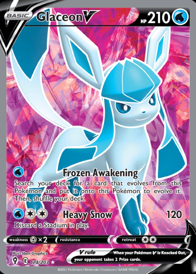 Glaceon V (Full Art) 174/203 Price 2026 | Evolving Skies