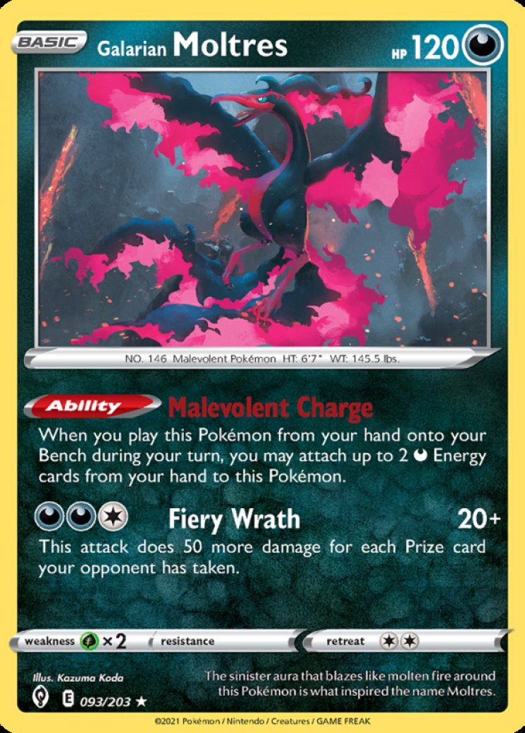 Galarian Moltres 93/203 Price 2026 | Evolving Skies
