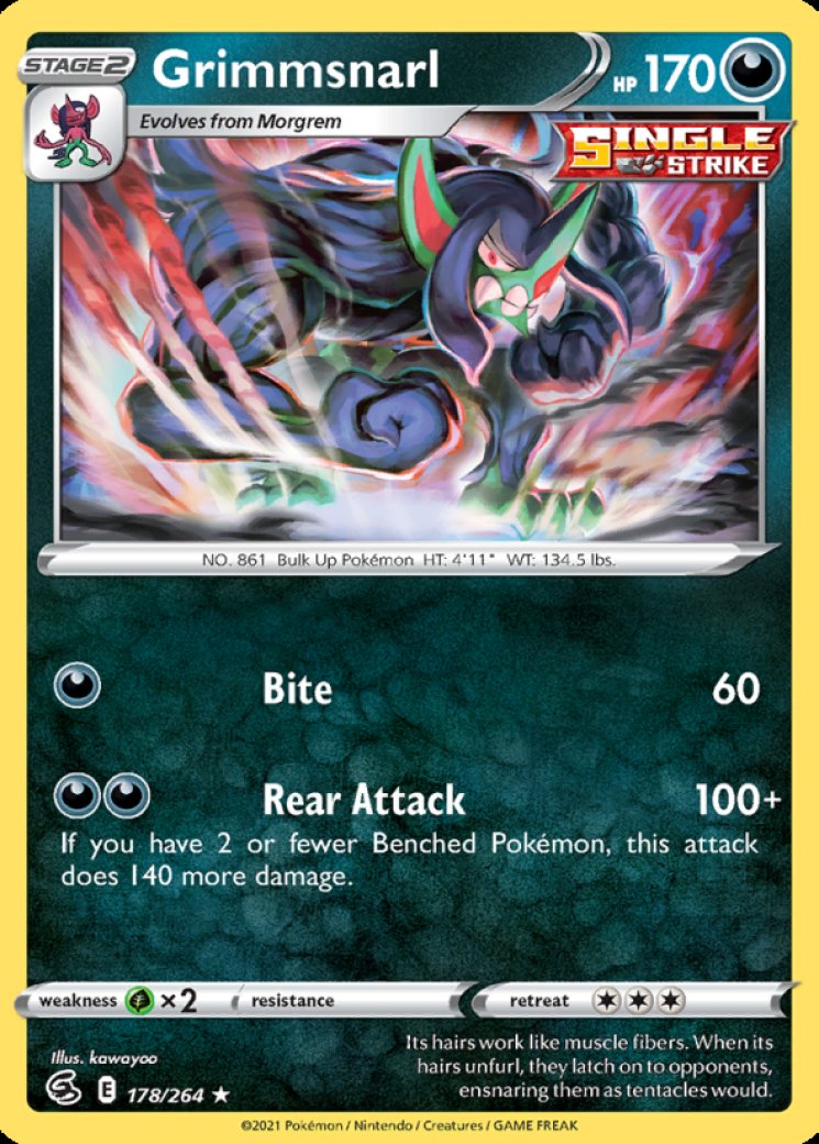 grimmsnarl vmax pokemon card price Grimmsnarl Vmax 115/189 Pokemon TCG Darkness Ablaze Full Art Ultra main image 0