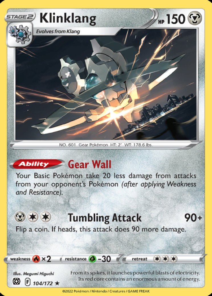 kling klang pokemon card Black Bolt Rare Klinklang #63 (Poke Ball Pattern) Rare Card Type Klink, Klang and Klinklang Revealed