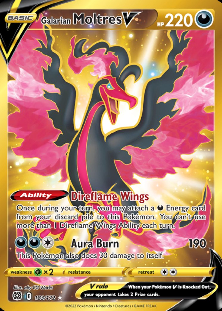 Galarian Moltres V (Secret) 183/172 Price 2026 | Brilliant Stars