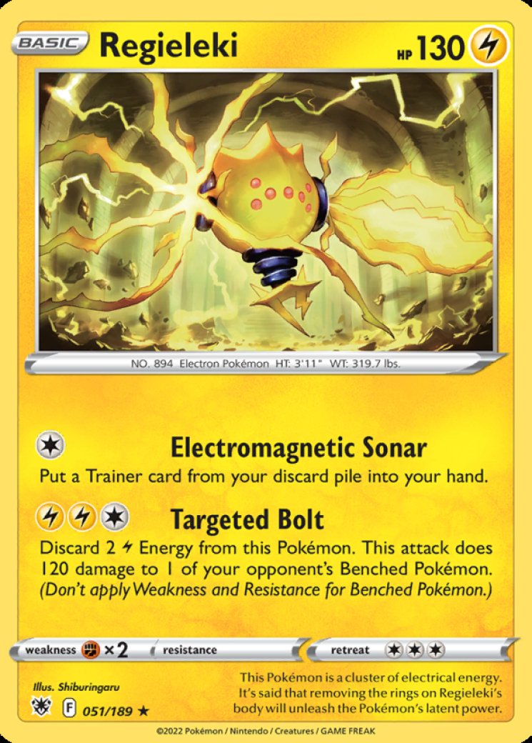 pokemon tcg silver tempest 058 195 regieleki vmax card | Toys | Pokmon 5895 Holo Ultra Rare Mint Lightning Ability Transistor Your Basic Lightning Pokmons attacks do 30 more damage to your opponents Active Pokmon (before applying Weakness and Resistance) Regieleki VMAX 58/195 Price 2026