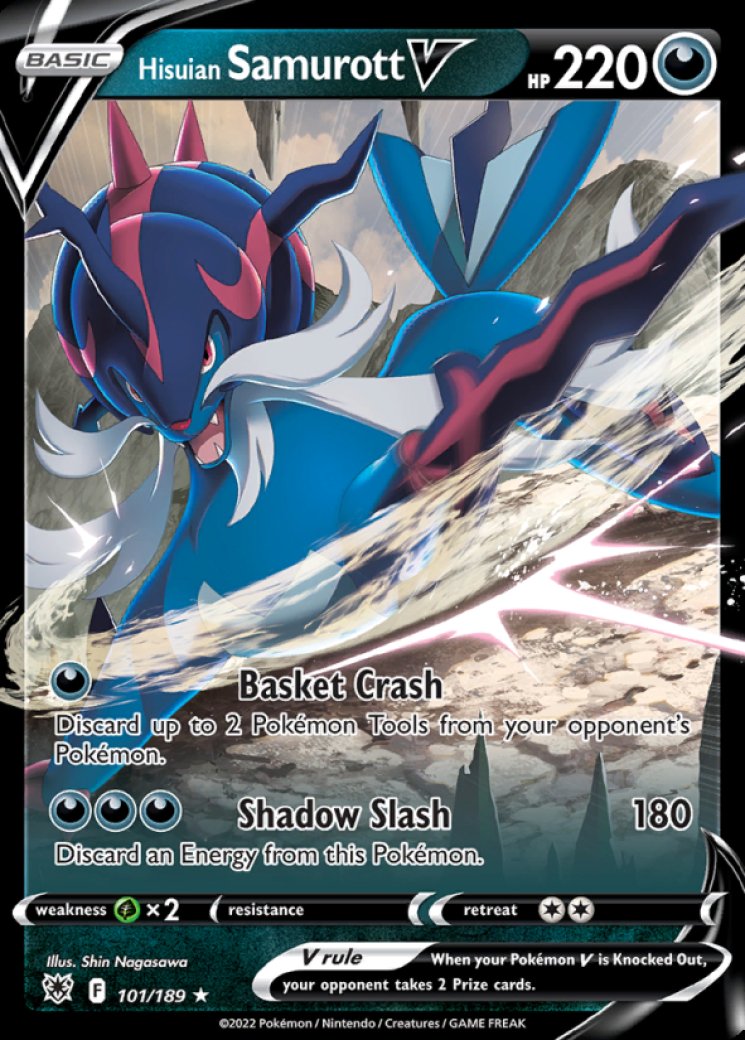 samurott pokemon card value Colorless Dark Mastery (60+) This attack does 20 more damage for each Energy attached to all of your Pokmon Hisuian Samurott 100/189 Full Holo