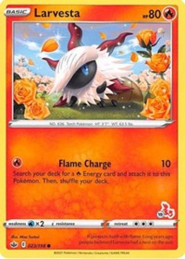Larvesta - 023/198 (#19 Cinderace Stamped)