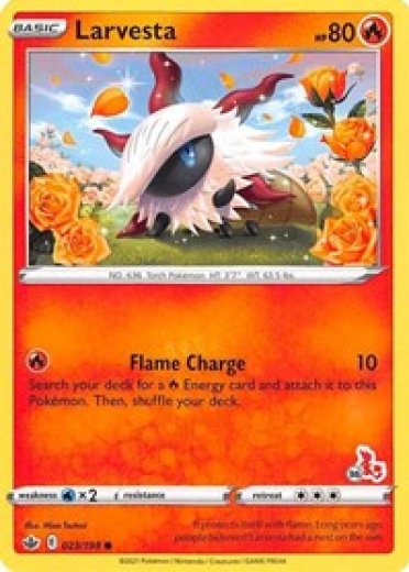 Larvesta - 023/198 (#36 Cinderace Stamped)