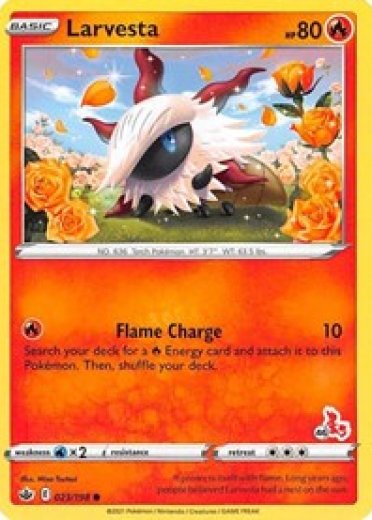 Larvesta - 023/198 (#46 Cinderace Stamped)