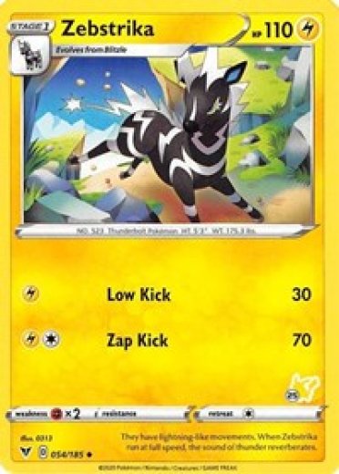 Zebstrika - 054/185 (#25 Pikachu Stamped)