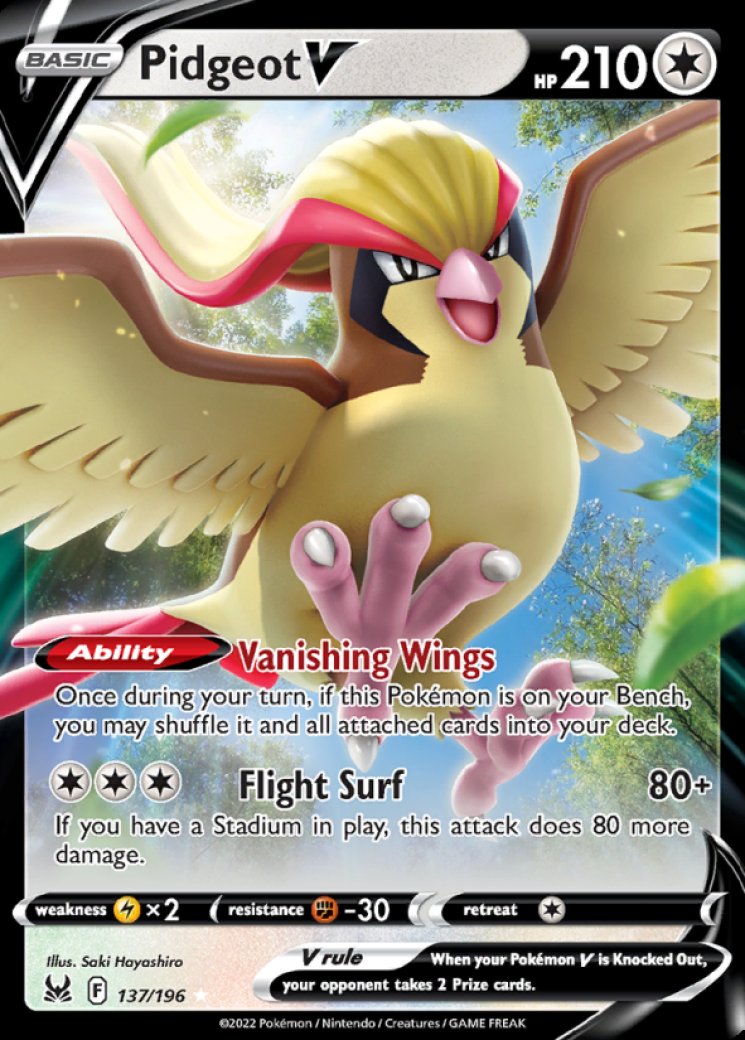 pidgeot v pokemon card value - variation to centering 2022 Pokemon Sword & Shield