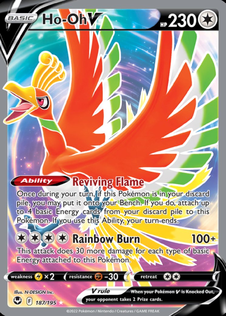 Ho-Oh V (Full Art) 187/195 Price 2026 | Silver Tempest
