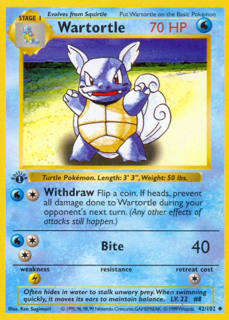Wartortle - Base Set (Shadowless) - Pokemon Card Prices & Trends
