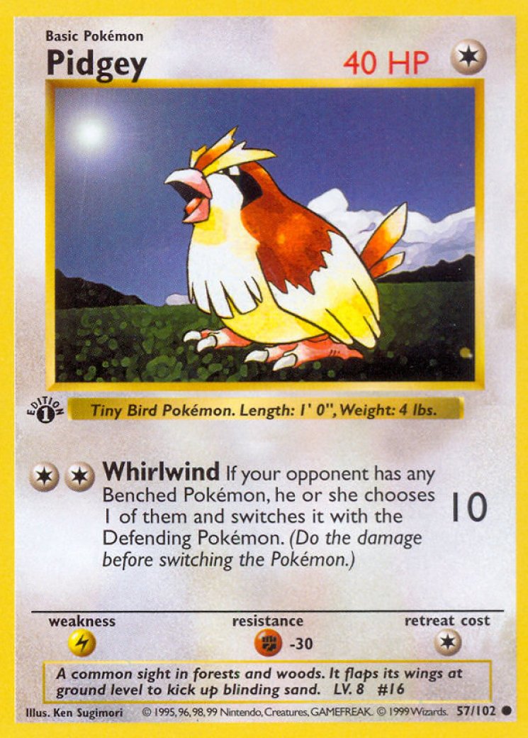 pidgey full art pokemon card (16/76) [Topps Series 1 The item available is listed in the Title Pidgey - Full Art Pokemon