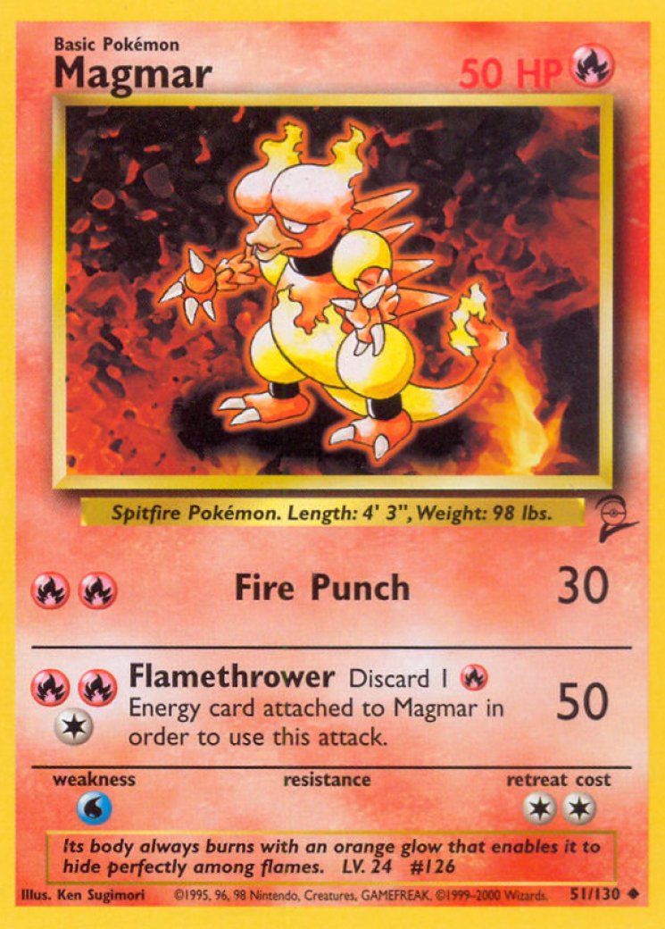 1995 magmar pokemon card value 39/62 Fossil German  SHPNPokestore Magmar [1st Edition] #36 Prices
