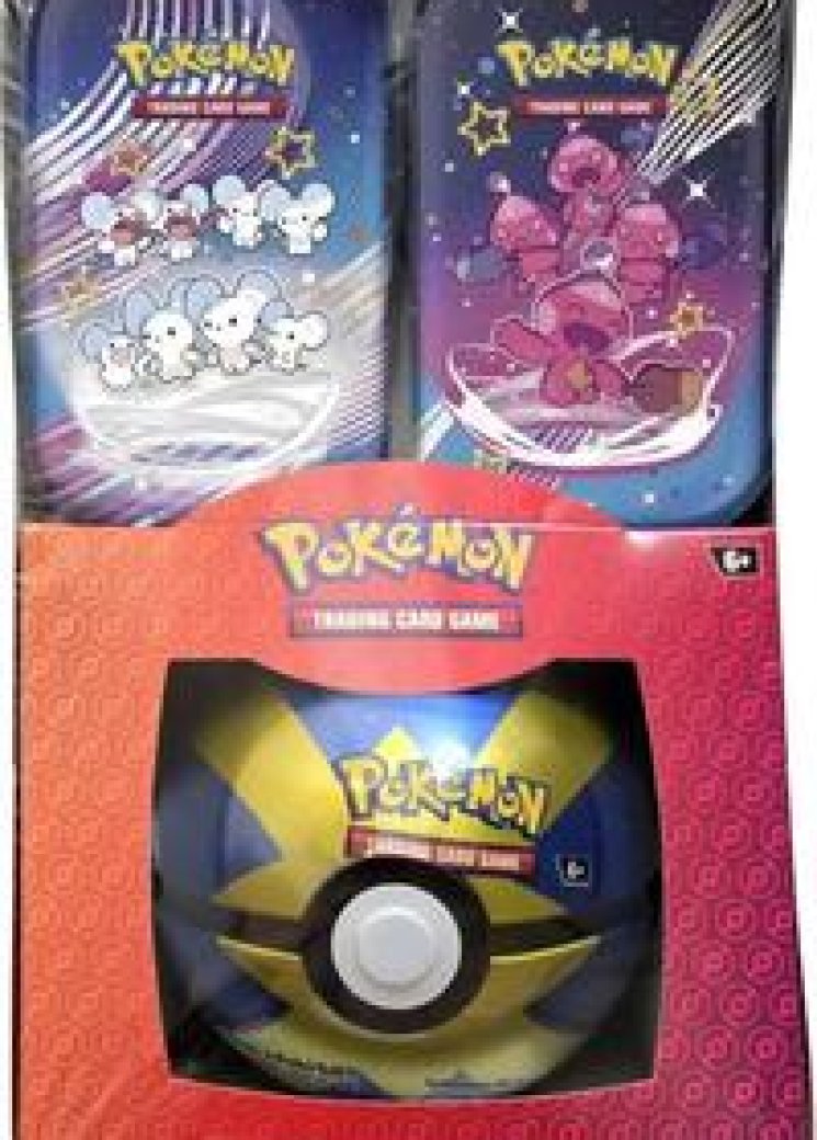Retail Exclusive Pokemon Paldean Fates Mini Tins + Poke Ball Tin